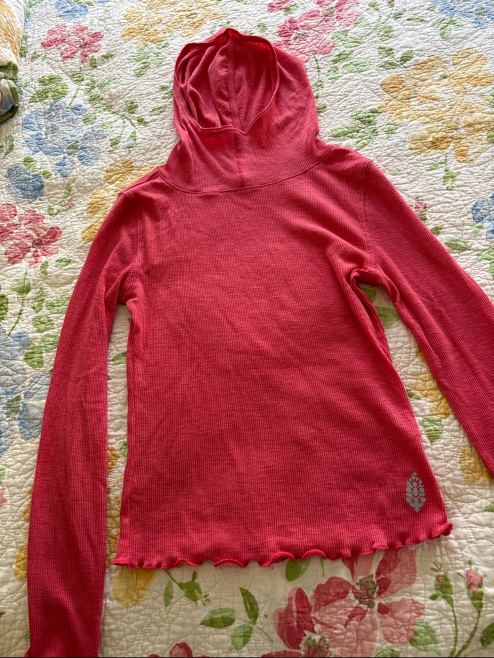 We The Free Hooded Ribbed Turtleneck Sweater in Raspberry Red